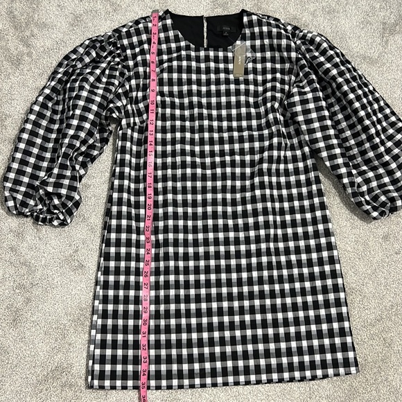J. Crew Puff Sleeve Mini Dress in Textured Plaid Medium NWT - Picture 12 of 16